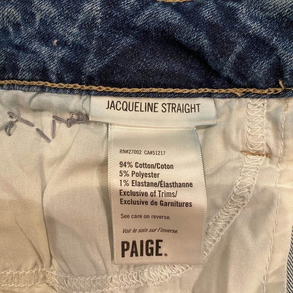 Paige Jacqueline High Waist Ankle Straight Jeans naveen Embellished size 26 - Picture 7 of 8
